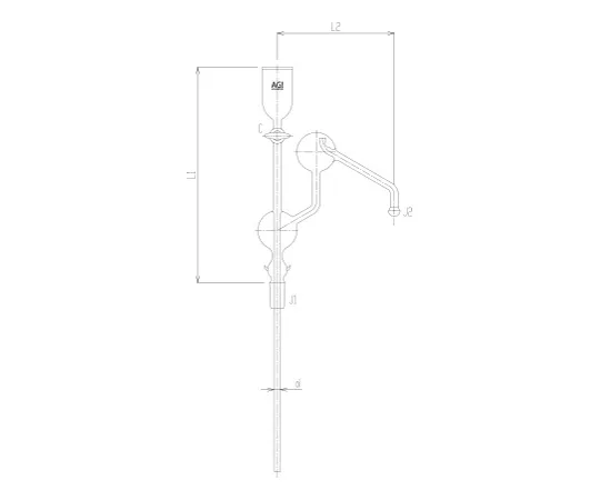 62-2095-96　带注射漏斗的双陷球玻璃旋塞　2597-4LC
