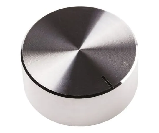 63-4635-78　RS PRO 38 mm银色电位器旋钮，适用于6.4mm轴劈裂　499-961