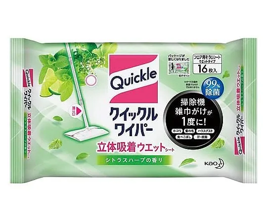 63-4135-85　Quickle Wiper立体吸附湿床单柑橘草香味16个包　K35347916