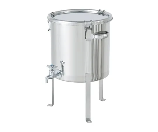 62-1368-94　带水龙头的扁钢腿4L不锈钢密封容器　CTH-W-FL-18