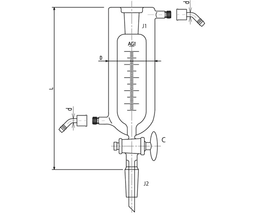 65-1839-93　全套可分离玻璃锁水接头规格100 mL　3605-100-3L-W