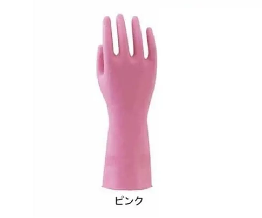 61-0184-09 天然橡胶手套Shinayaka中厚 (里拉绒) S粉红色120对 SNYKC-SP