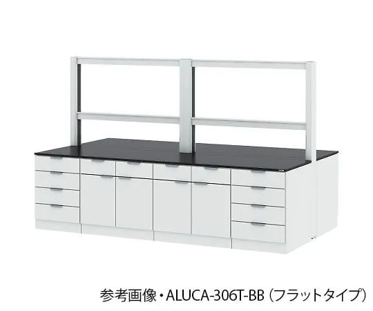 4-3424-01　Central Laboratory Table (with Steel Cabinet Type/Frame Unit) Chemical Type 1800 x 1650 x 850/1900 mm　ALUCB-186T-BB