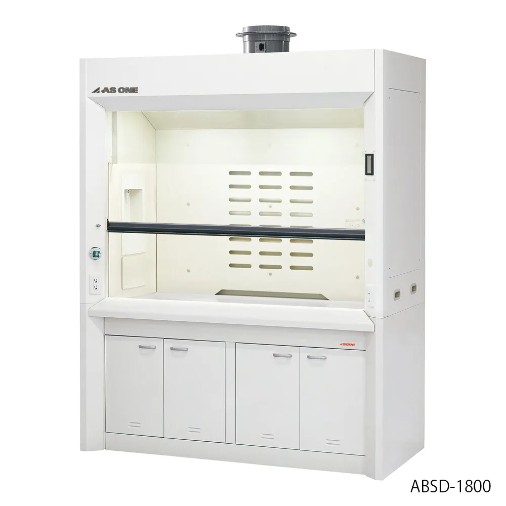 4-1187-15　Fume Hood (Cabinet Type, Epoxy Top Plate) Deep 1200 x 980 x 2250 mm　ABDD-1200