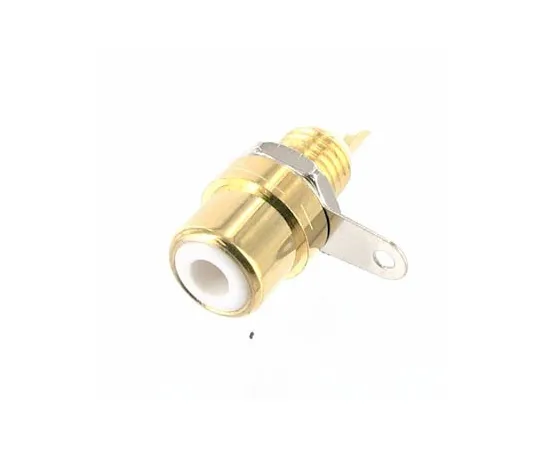 63-3099-99　RCA Jack White 6.1 phi Hole for Panels, Gold-Plated, Non-Insulated　WTN20F6213GW