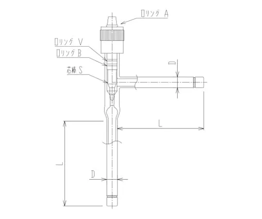 62-2120-71　流量调整用针阀L型 (角型) 槽型芯棒材质:PTFE　2230-10L-G