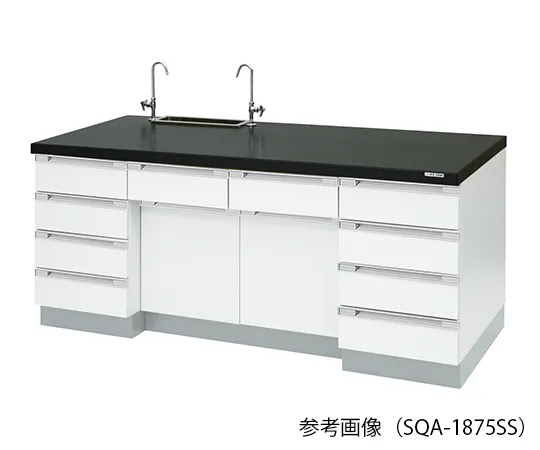 3-4342-11　实验室侧工作台 (带点沉槽的木制) 1800×750×800 mm　SQA-1875SS