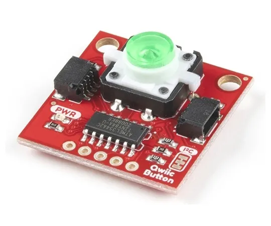 67-0420-14　SparkFun Qwiic Button - Green LED　BOB-16842