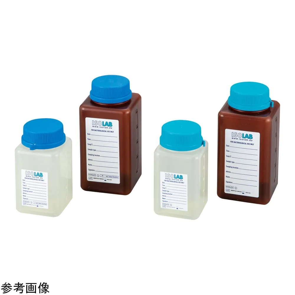 4-4781-01　Sterile PP Square Water Sampling Bottle, Transparent, 125 mL, Hypo Pack, 130 Pieces　061.27.125