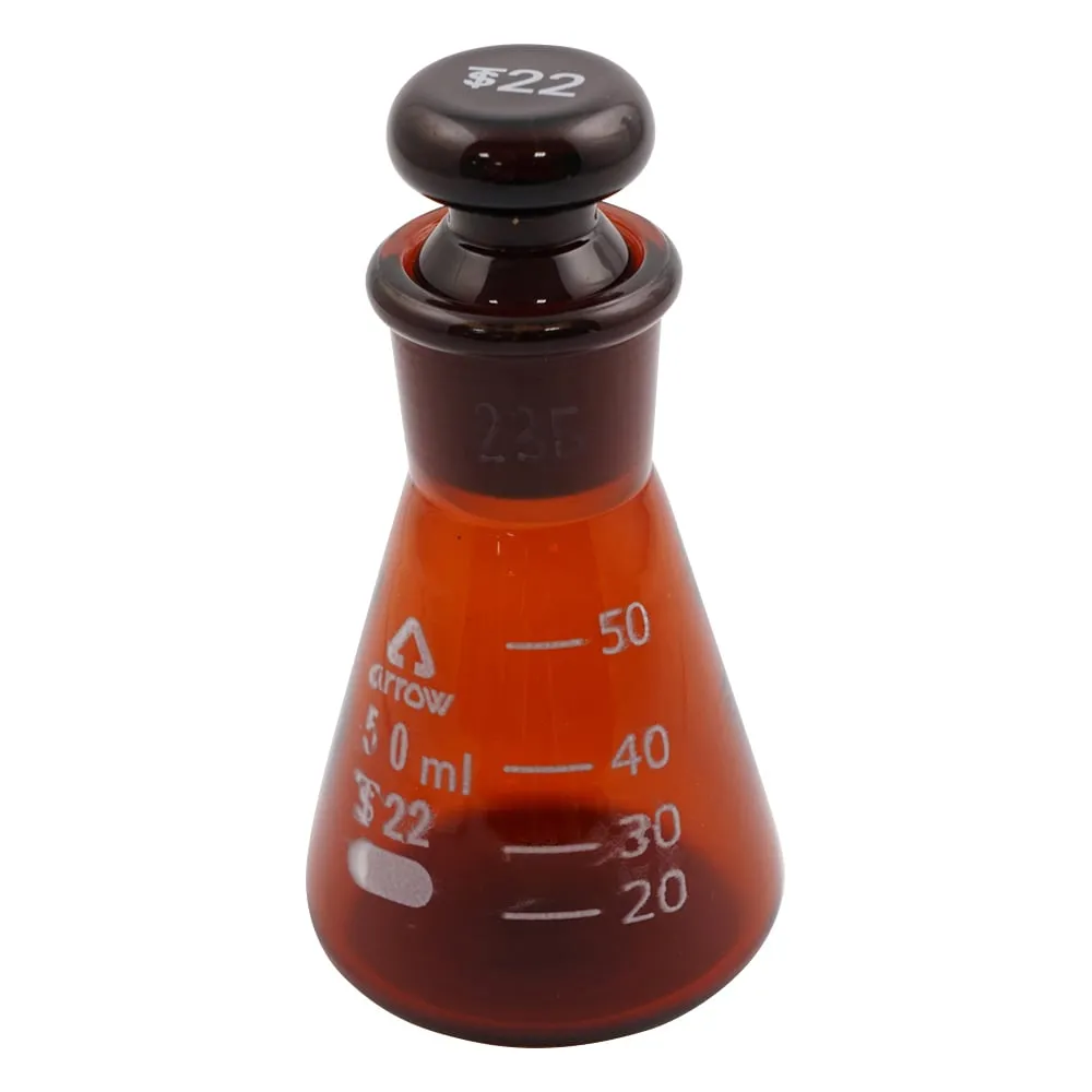 3-9677-01　三角瓶 (琥珀) 50mL　50