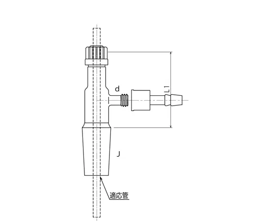 65-2345-84　温度计保持器水连接器规格与减压喷嘴15/35Φ6　3385-13-2L-W