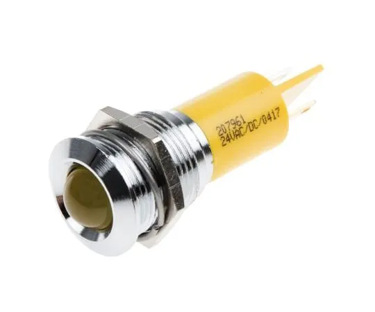 63-4586-22　RS PRO黄色指示器，24 V交流/直流，16 mm安装孔尺寸，焊点终止　207-961