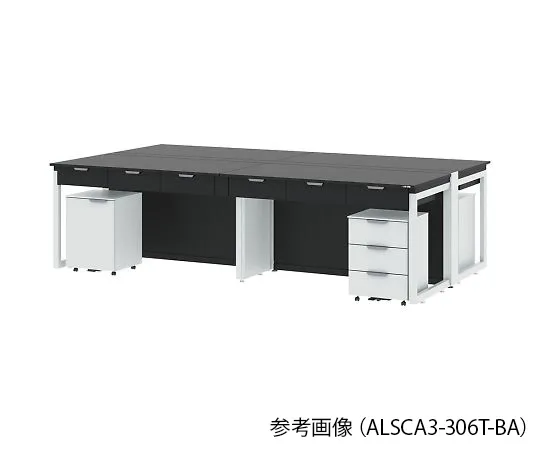 4-3378-01　Central Laboratory Table (Steel Type) with Cart Unit 1200 x 1650 x 850 mm　ALSCA3-126T-BA