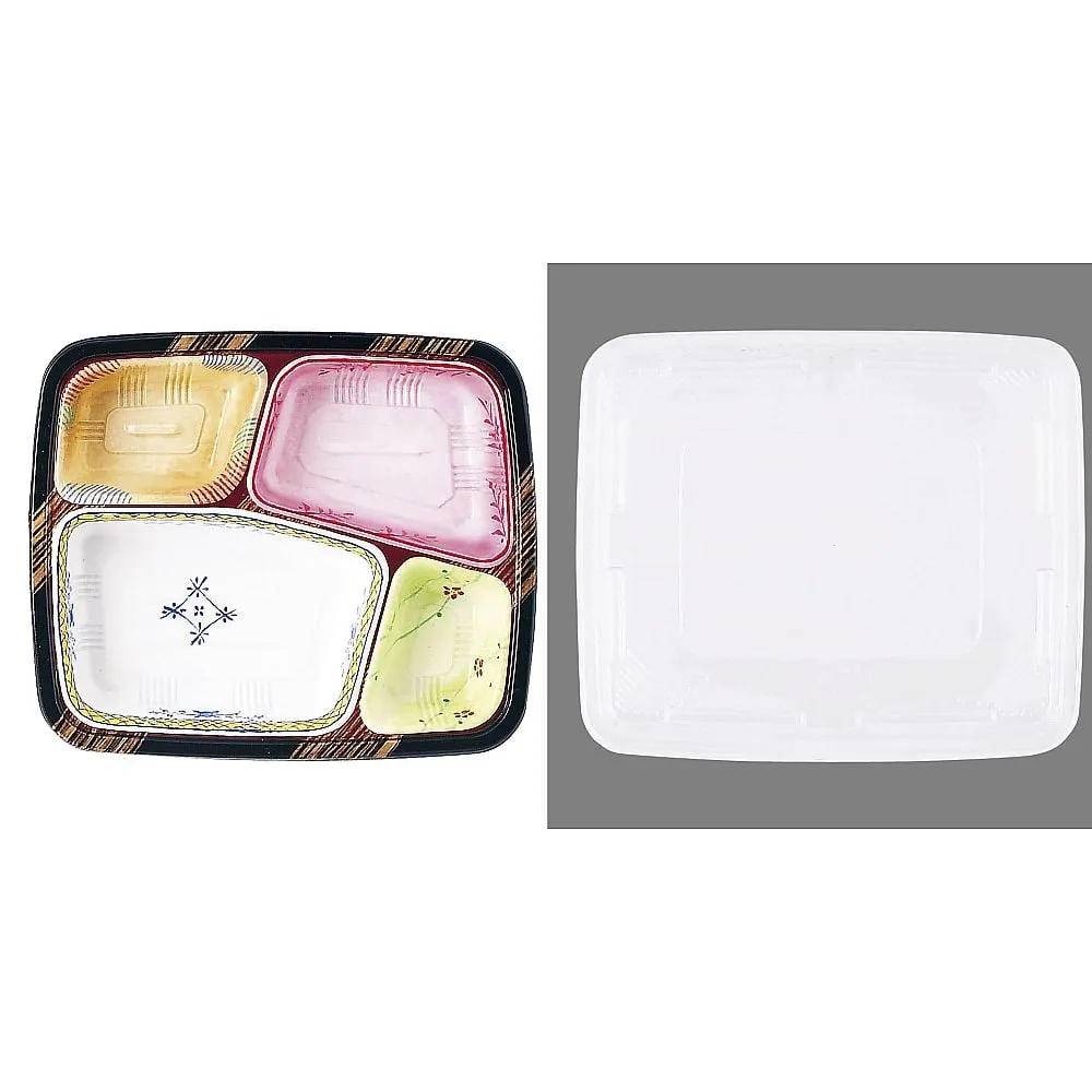 62-6652-32　One-Way Heat-Resistant Bento Container Brushed (Lid Included, 50 Set)　T-25