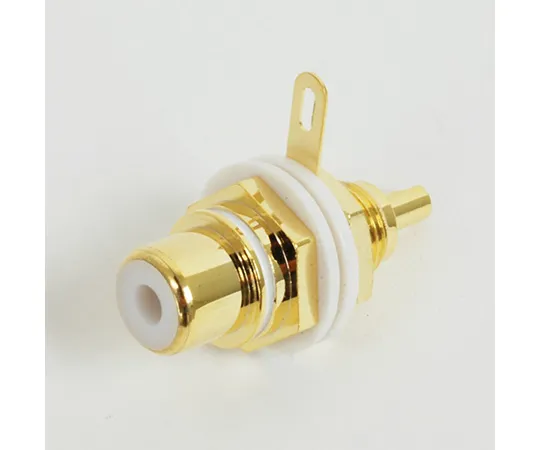 63-3048-90　RCA Jack White 10 phi Hole for Panels/Gold-Plated/Insulated　RJ-2000B-TW