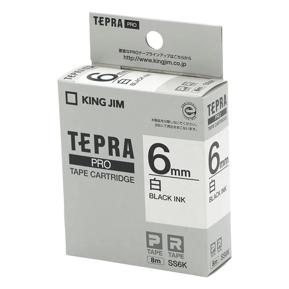 6-4021-01　Tepra PRO标签印表机磁带匣，白色　SS6K