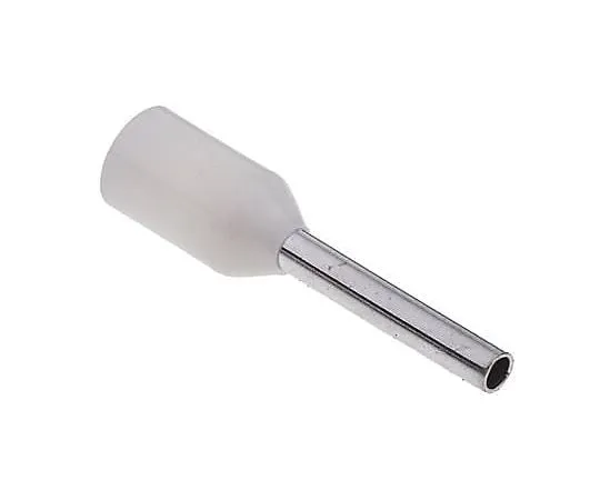 63-4627-86　RS PRO绝缘压紧靴带铁圈，8mm针长，1.3mm针径，0.5mm2线材尺寸，白色　458-689