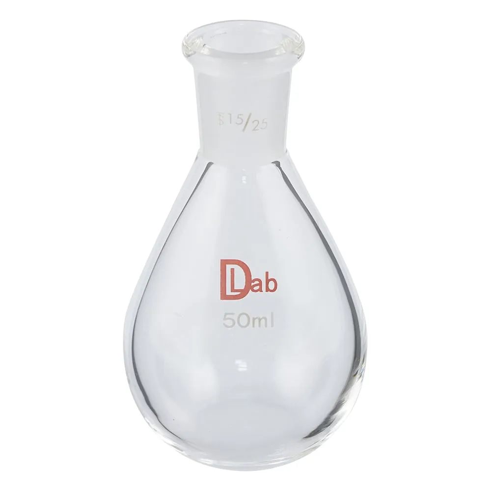3-9676-01　普通滑动平底蛋形烧瓶 (硼硅玻璃1) 50mL 15/25