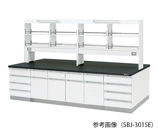 3-7808-01　实验室中央工作台 (木型) 1800 x 1200 x 800/1870 mm,带LED照明　SBJ-1812E