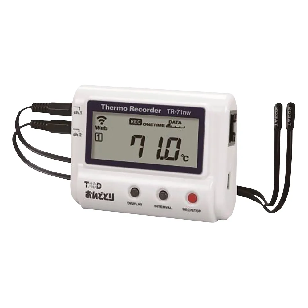 6-9183-34-24　Temperature recorder Ondotori (wired) with JCSS calibration certificate　TR-71nw