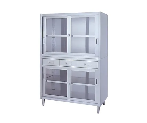 61-0013-91　使用储存调整 (不锈钢 (SUS430) ，两阶段类型。具备抽屉、上下玻璃门规范) 900 x 450 x 1750　VADGG-9045