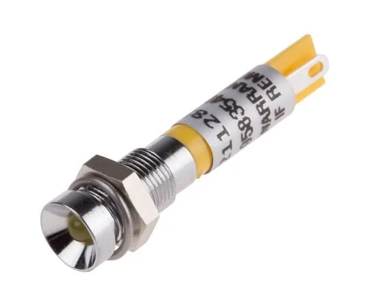 63-4587-25　RS PRO黄色指示器，12 V直流，6毫米安装孔尺寸，焊点终止　211-285