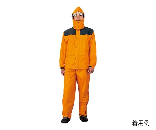 2-8961-11 雨衣 (耐久强化高压防水) M PVC涂层橙色