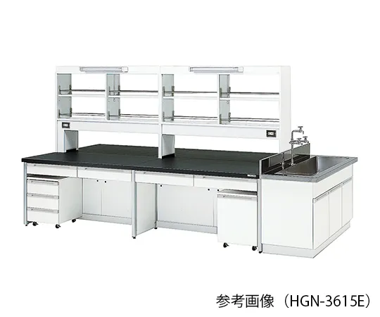 3-7872-01　实验室中心工作台 (架型) 2400×1200×800/1870 mm　HGN-2412E