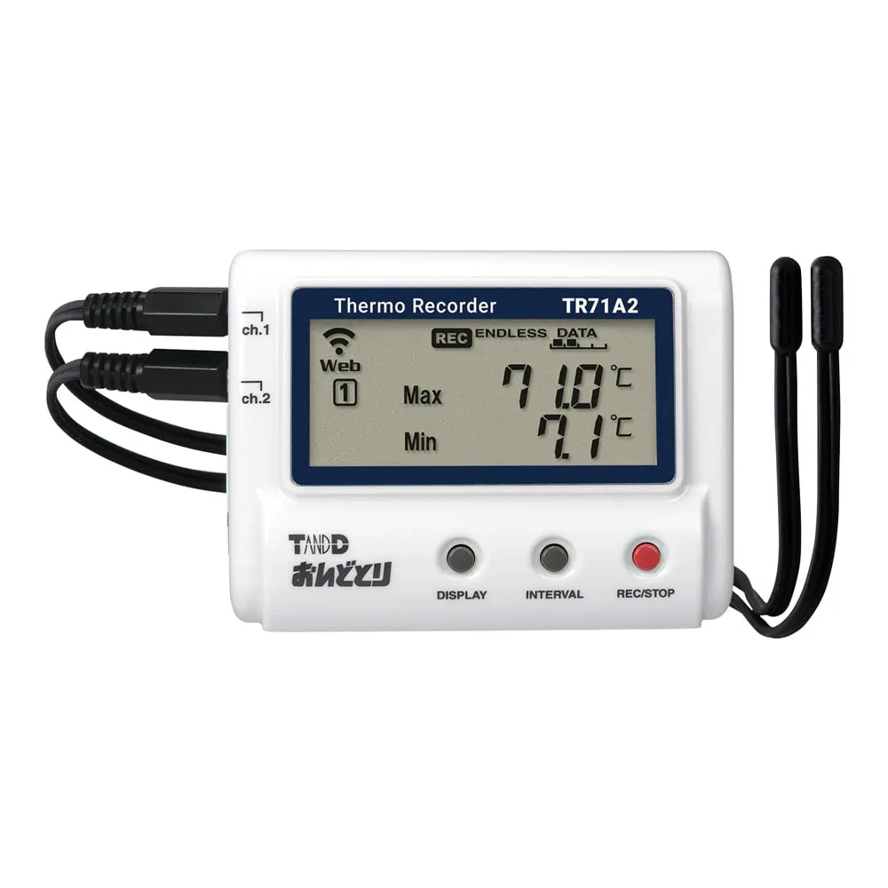 6-9183-41-56　Temperature recorder Ondotori (wireless LAN) with English calibration certificate　TR71A2