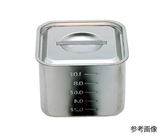 62-3530-95　18-8 Graduated Shallow Square Kitchen Pot (With Lid, With Handle)　SH4220