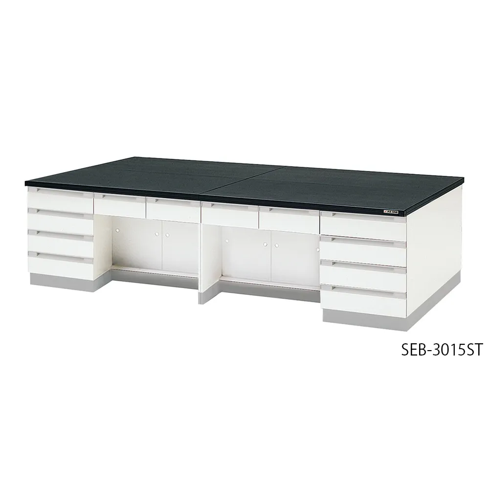 4-5537-01　Central Laboratory Table (Wooden, High Storage Type) 1800 x 1200 x 800 mm　SEB-1812ST