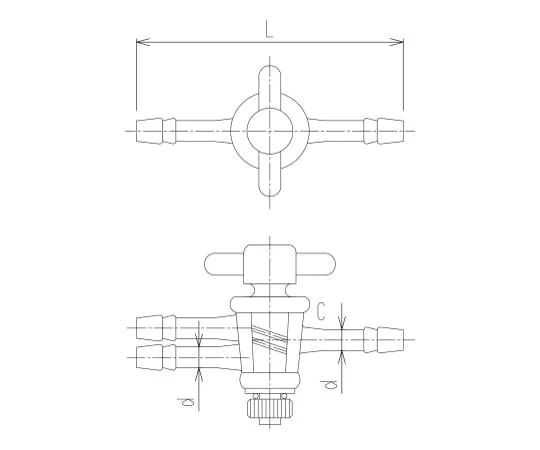 62-2090-11　［已停用］PTFE单向双向丝锥1/5锥形PTFE丝锥/带橡胶止动器　2142-206