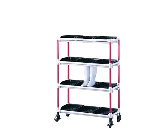 2-7340-21　Antibacterial Boots Rack 3 Rows 4 Levels/Pink for 12 People