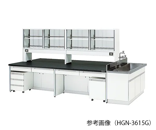 3-7870-01　中央实验室工作台 (架型) 配有玻璃门2400×1200×800/1800 mm　HGN-2412G