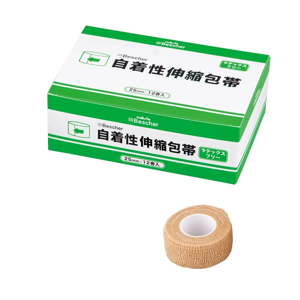 7-7689-01　Bescher Self-Adherent Elastic Bandage 25 mm x 4.5 m Pack of 12　25-BG
