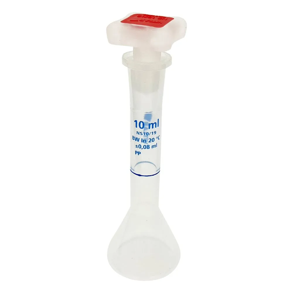 1-1322-01-56　PP Volumetric Flask with Plug 10mL with English Calibration Certificate　677941