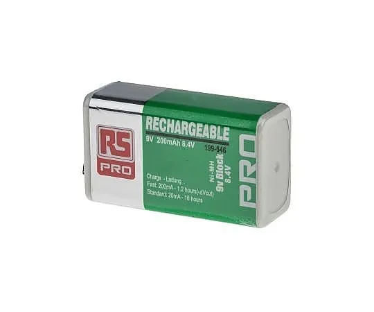 63-4584-33　RS PRO 200毫安镍氢9V充电电池　199-646