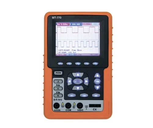 61-8513-44　［已停用］Máy hiện tượng cầm tay 2 màu đầy đủ Oscilloscope + 4000 Count DMM　MT-770