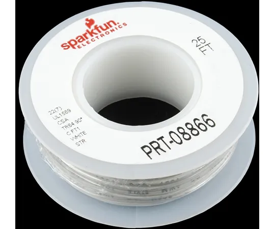67-0454-37　Hook-up Stranded Wire - White(22 AWG)　PRT-08866