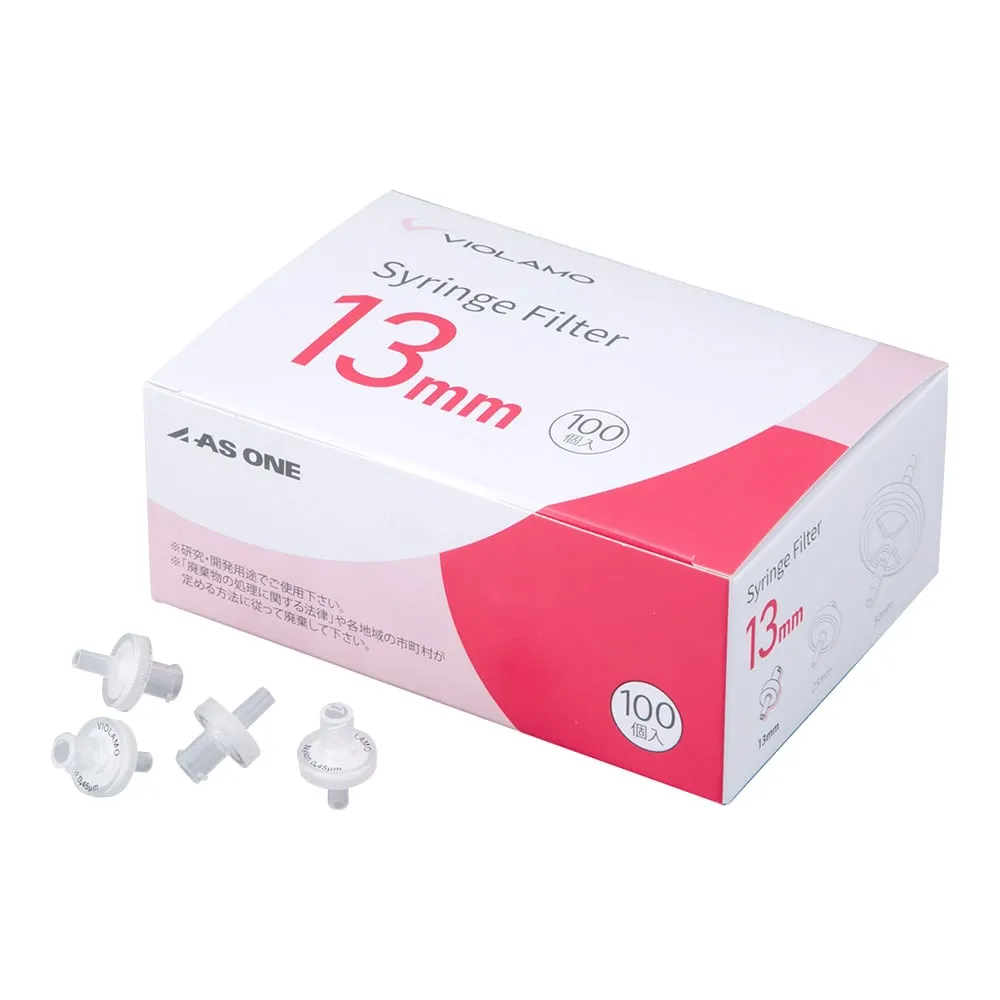 4-6104-01　Violamo Syringe Filter (CA) 0.22 μm φ13 mm 1 Box (100 Pieces)　CA013S022I