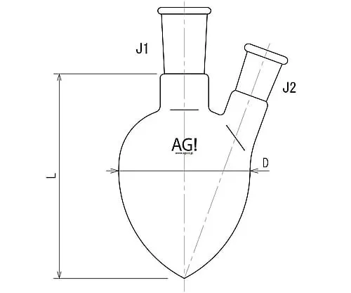 61-3627-09　2个珍珠形状的烧瓶100mL 15/25~15/25　3232-100-1L1L