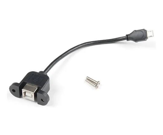 67-0420-57　Panel Mount USB-B to Micro-B Cable - 6"　CAB-15463