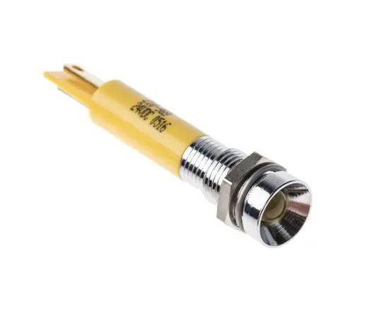 63-4587-18　RS PRO黄色指示器，24 V直流，8毫米安装孔尺寸，焊点终止　210-989