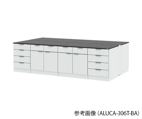 4-3427-01　Central Laboratory Table (Steel Cabinet Type) Flat Type 1800 x 1650 x 850 mm　ALUCA-186T-BA