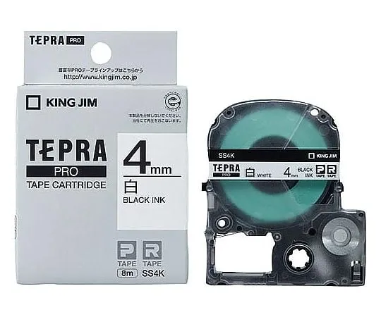 61-0601-67　Tepra PRO标签印表机磁带匣，白色4公厘上的黑色字元　SS4K