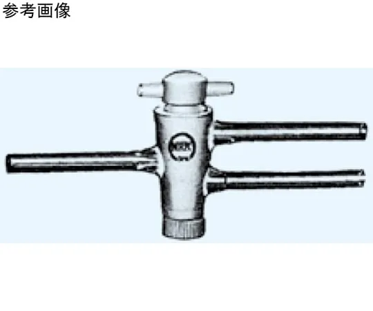 65-8677-44　On the other hand, two pipe cock (PTFE cock) branch pipe outer diameter φ6mm　1014-0619