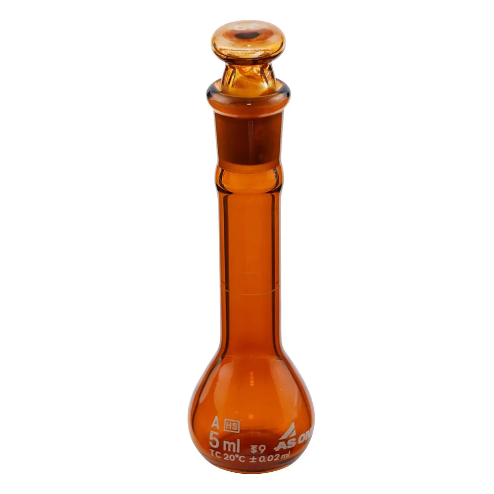 1-8565-21-56　Accurate Volumetric Flask Tea 5 mL with English Calibration Certificate