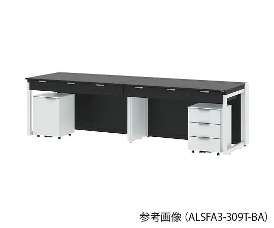 4-3371-01　Side Laboratory Table (Steel Type) with Cart Unit 1200 x 900 x 850 mm　ALSFA3-129T-BA