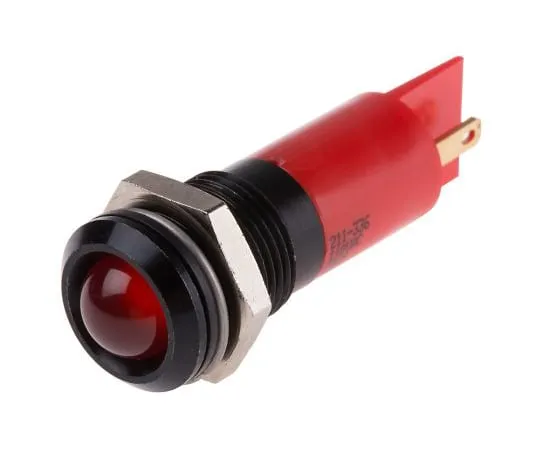 63-4587-27　RS PRO红霓虹指示器，110 V,14.5mm安装孔尺寸，焊点终止，IP40　211-336