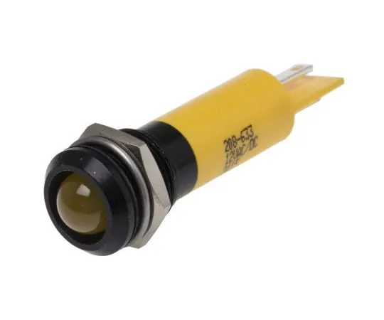 63-4586-44　RS PRO黄色指示器，12 V, 12 mm安装孔尺寸，焊点终止，IP67　208-633